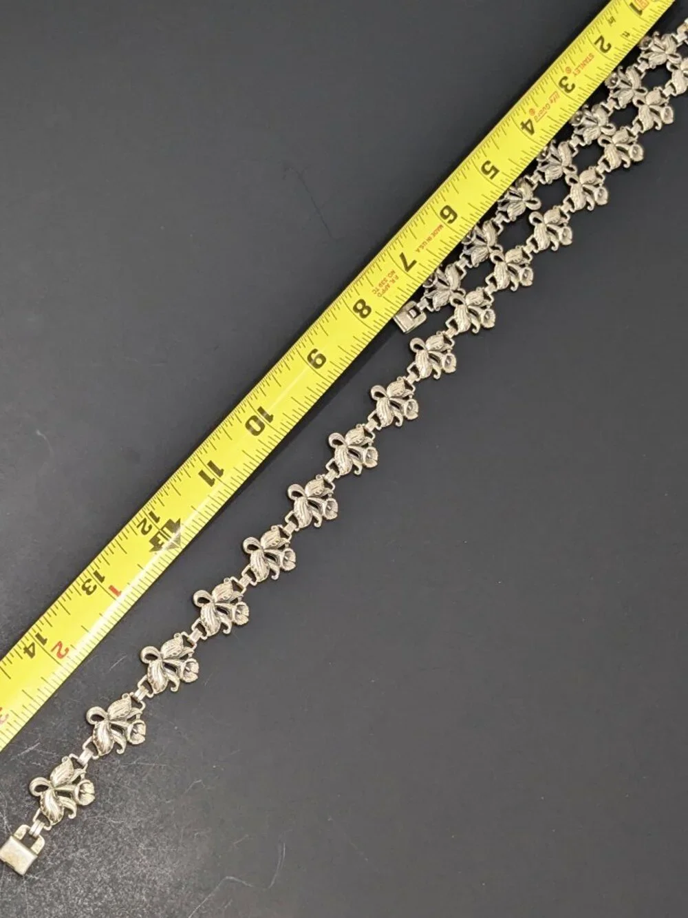 VTG 1940s Guglielmo Cini Sterling Silver Necklace Cattleya Orchids 15